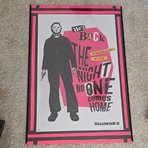 Halloween II Art Poster - Black and Pink